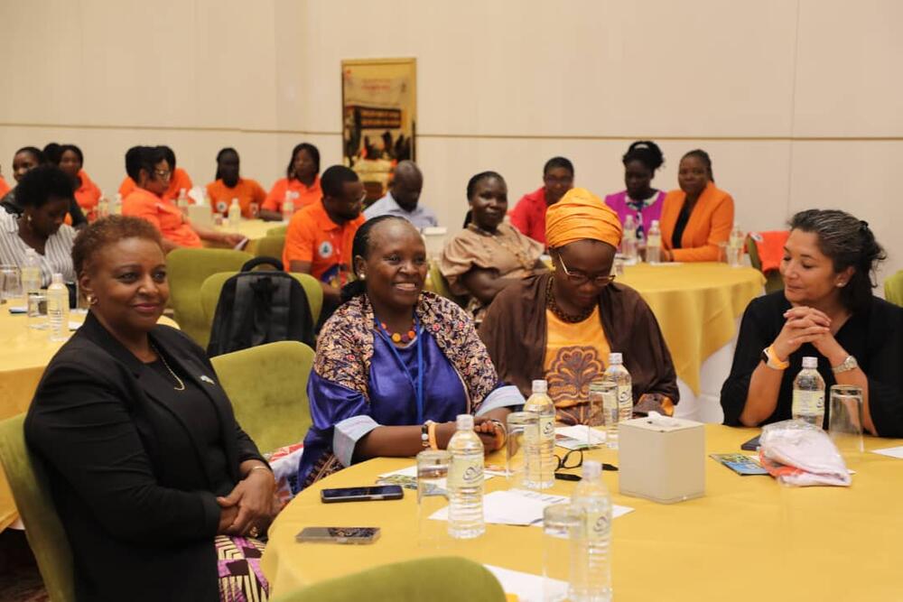 Participants during 16 Days L-R is UNICEF Rep Hamida Lasseko, UNFPA OiC Esperance Fundira, UN Women OiC Rukaya Muhammed and a guest 