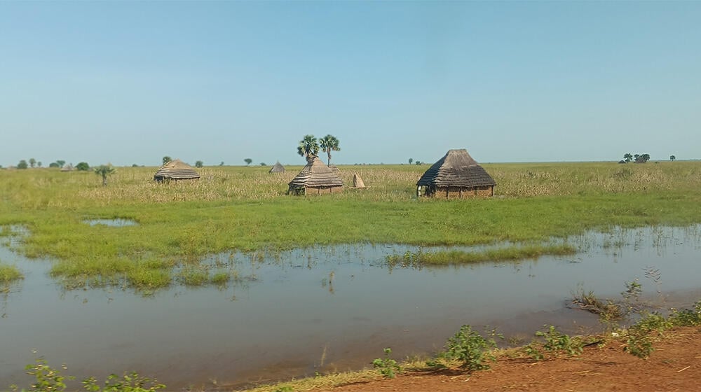 The level of the floodwaters in Minkaman-Lake state.