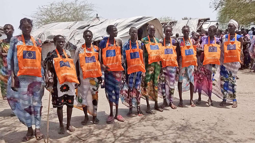 Beneficiaries after receiving dignity kits